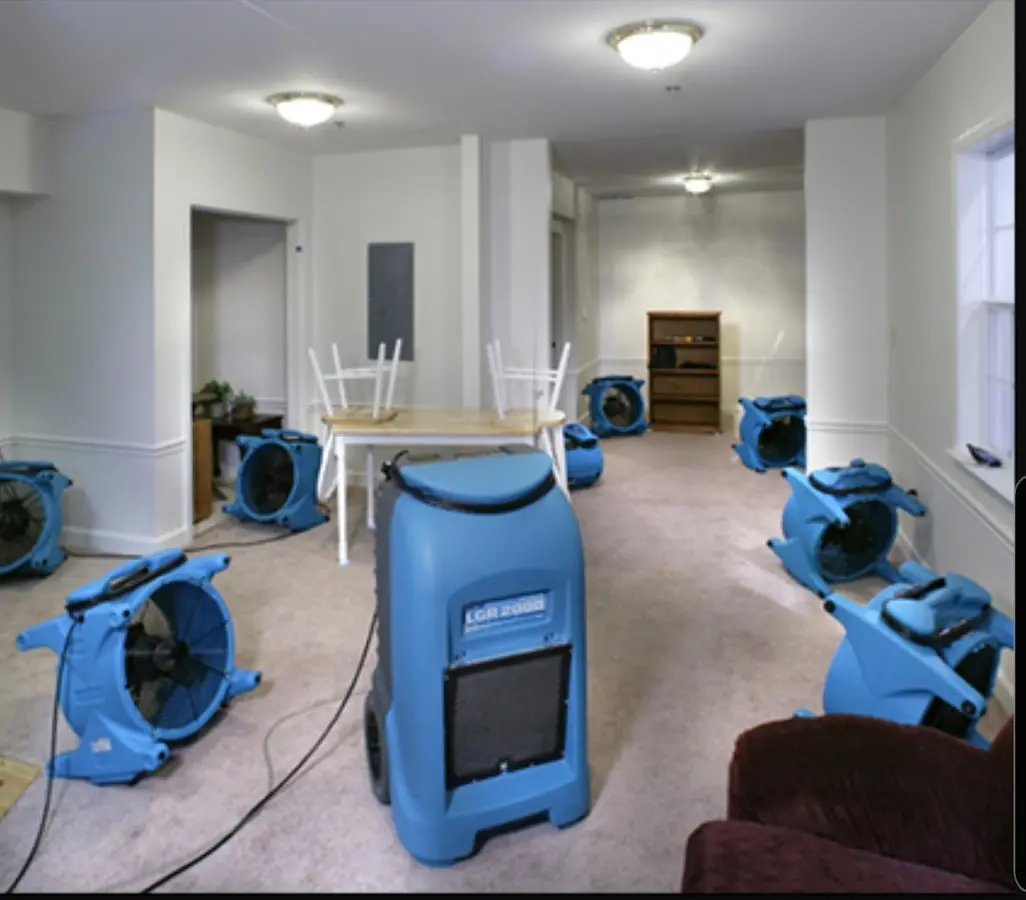 Air movers and dehumidifier setup for Water Extraction & Removal in Nacogdoches